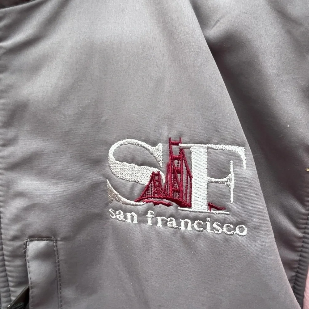 Gray and Pink Zip-Up San Francisco Jacket